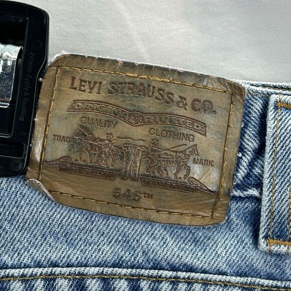 Vintage Levis 545 Jeans Men's 44 x 30 Blue Denim 100% Cotton Brown Tab Loose Fit - Picture 6 of 13